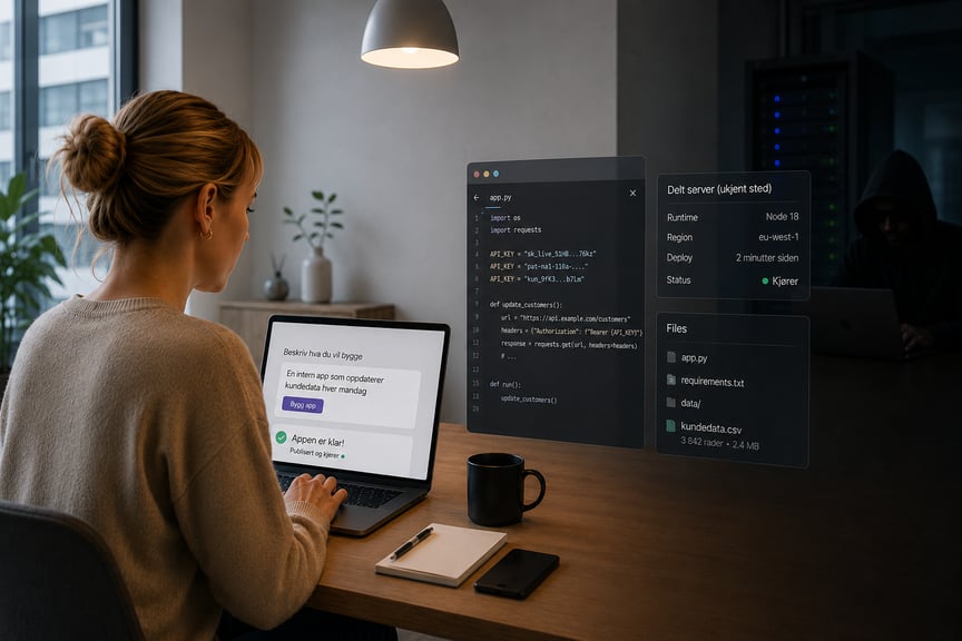 <span id="hs_cos_wrapper_name" class="hs_cos_wrapper hs_cos_wrapper_meta_field hs_cos_wrapper_type_text" style="" data-hs-cos-general-type="meta_field" data-hs-cos-type="text" >Når ansatte bygger apper med AI uten å vite hva de eksponerer</span>